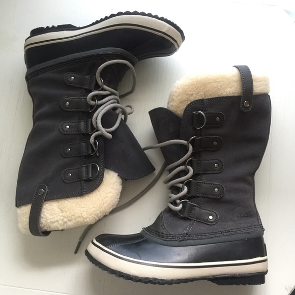 7.5Sorel Joan of arctic boots grey gray lined duck - Picture 3 of 8
